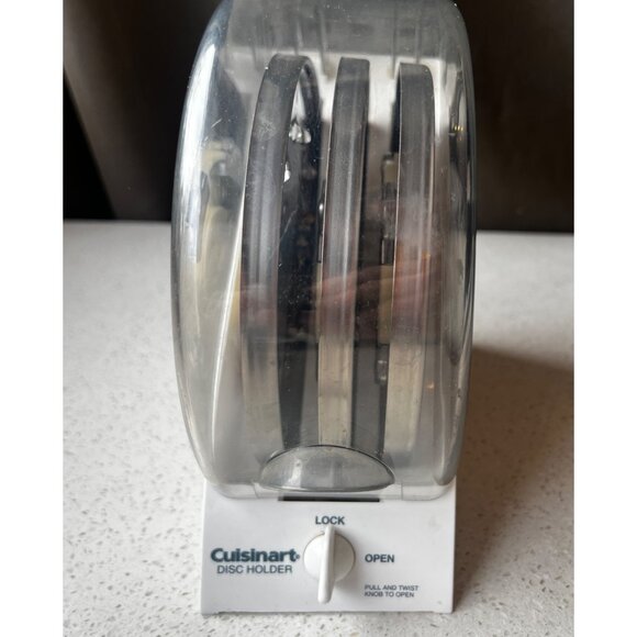 Cuisinart Disc Holder With 3 Stainless Steel Blades & Locking Base DLC 8 & 10 - Picture 1 of 12
